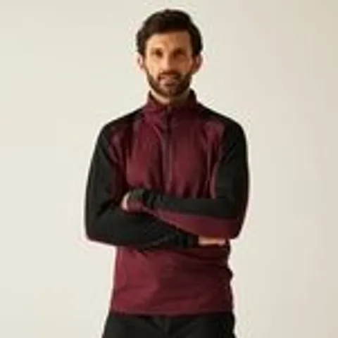 BRAND NEW REGATTA MEN'S HEPLEY HALF ZIP MIDLAYER DARK MAROON SIZE L