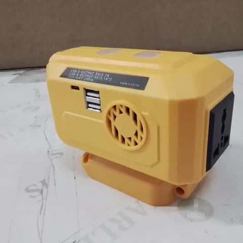 BOXED PORTABLE POWER INVERTER WITH AN LED LIGHT