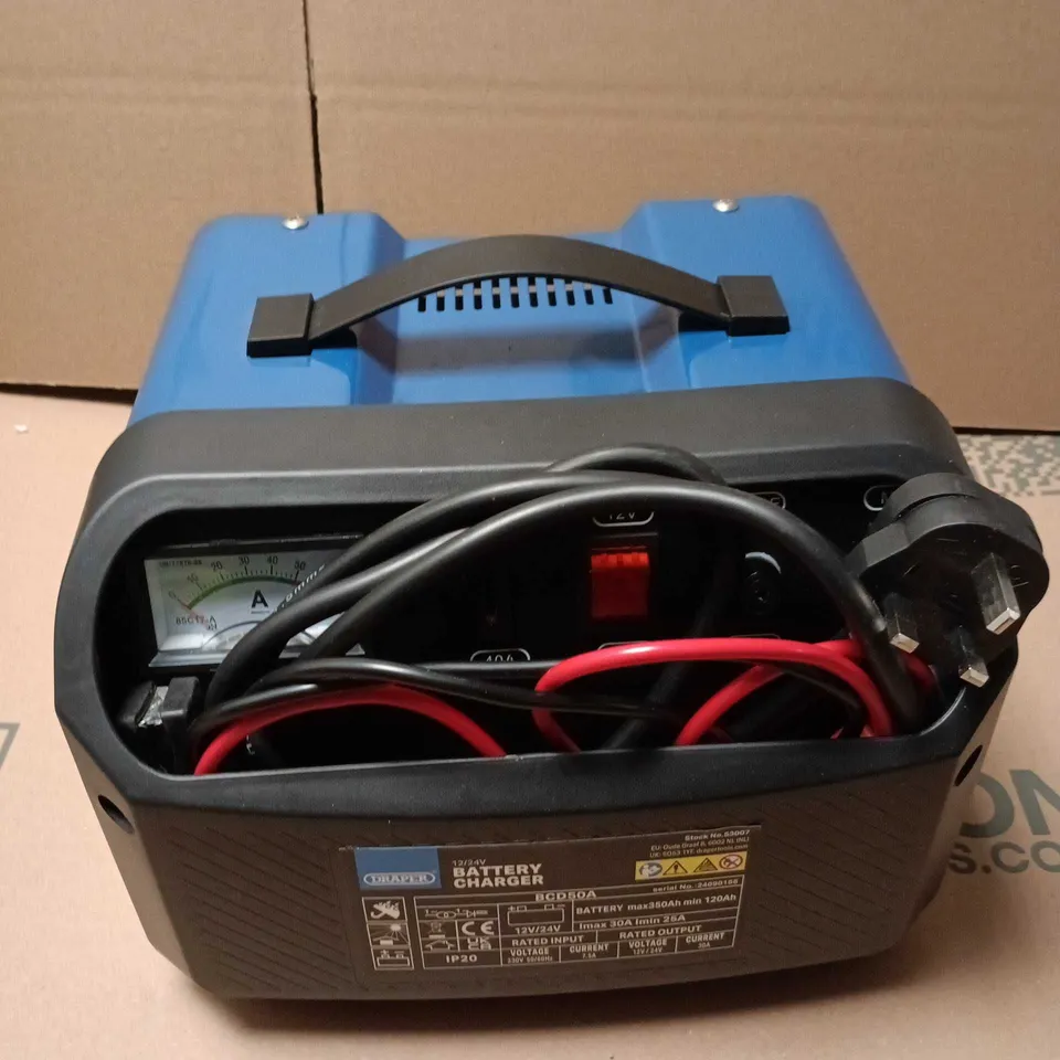 DRAPER 53007 12/24V BATTERY CHARGER