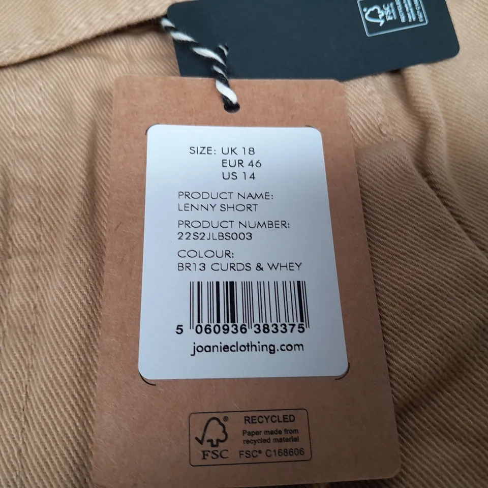 JOANIE LENNY SHORTS IN CURBS & WHEY - UK 18