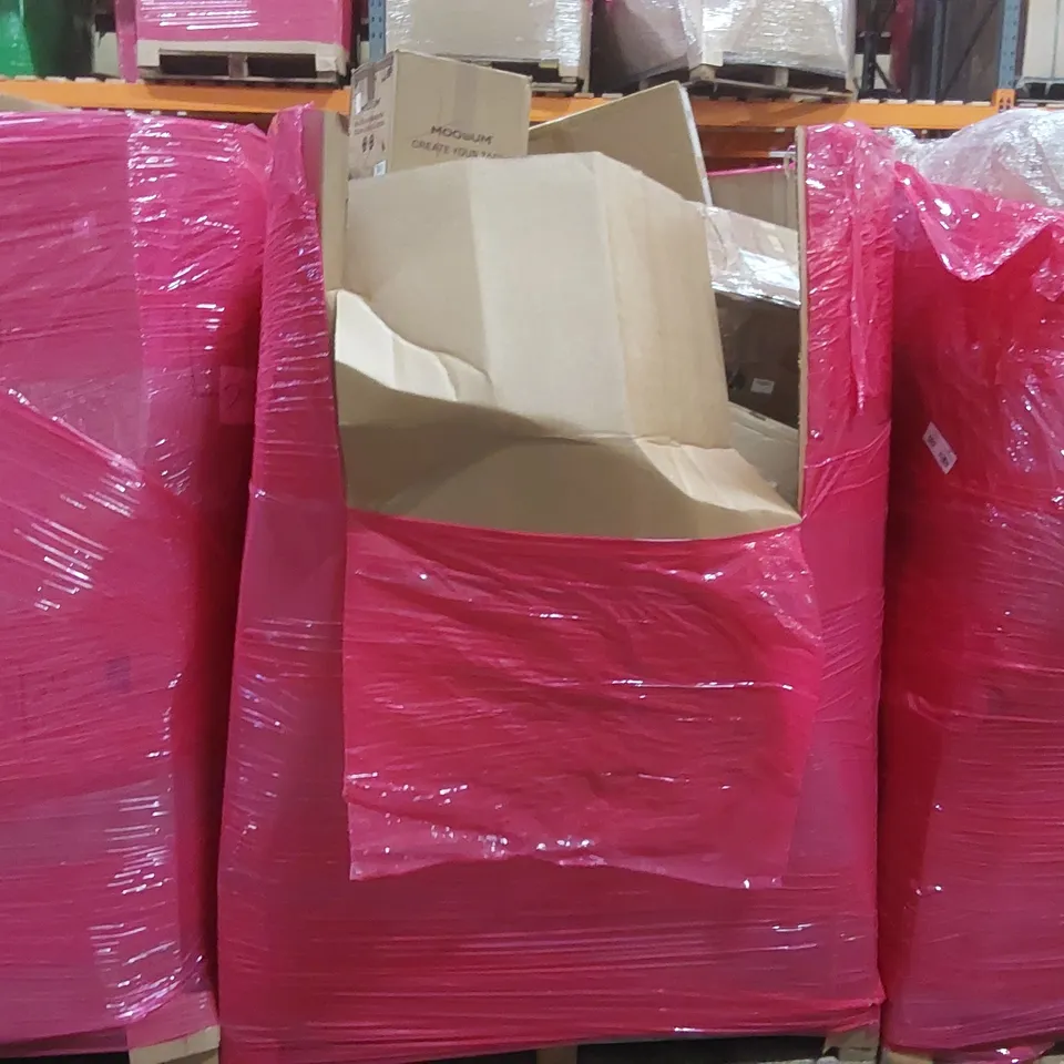 PALLET OF ASSORTED ITEMS INCLUDING: AUTOMATIC CABIN PET DRYER, CEILING FAN WITH LIGHTS, PROFESSIONAL BLENDER, RICE COOKER ECT