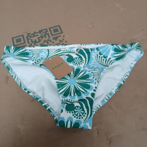 BODEN WOMEN'S BIKINI BOTTOMS β TURQUOISE FLORAL PRINT - 10