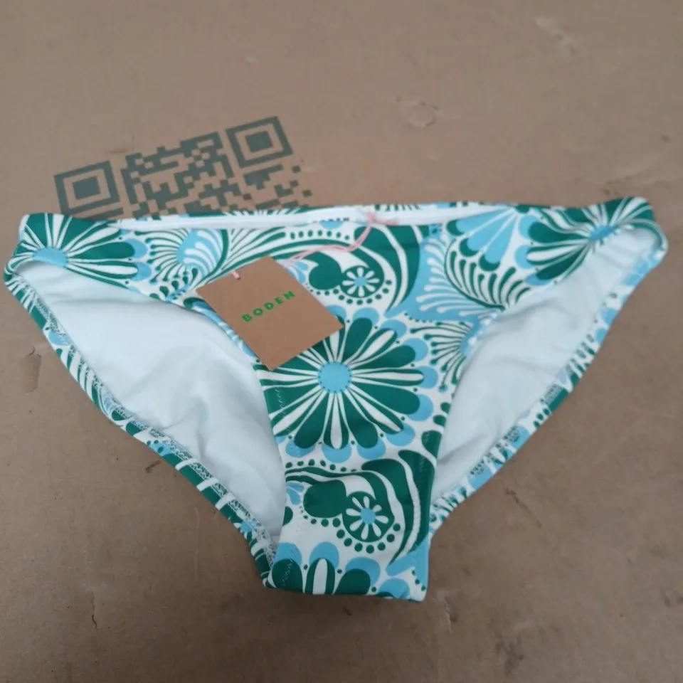 BODEN WOMEN'S BIKINI BOTTOMS – TURQUOISE FLORAL PRINT - 10