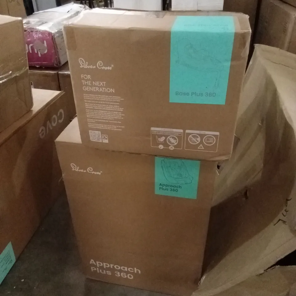 BOXED SILVER CROSS APPROACH PLUS 360 INFANT CARRIER SEAT AND BASE (2 BOXES)