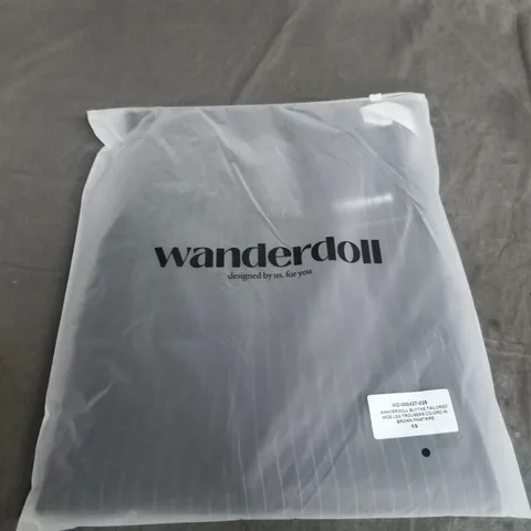 WANDERDOLL BLYTHE TAILORED WIDE-LEG TROUSERS CO-ORD IN BROWN PINSTRIPE – XS