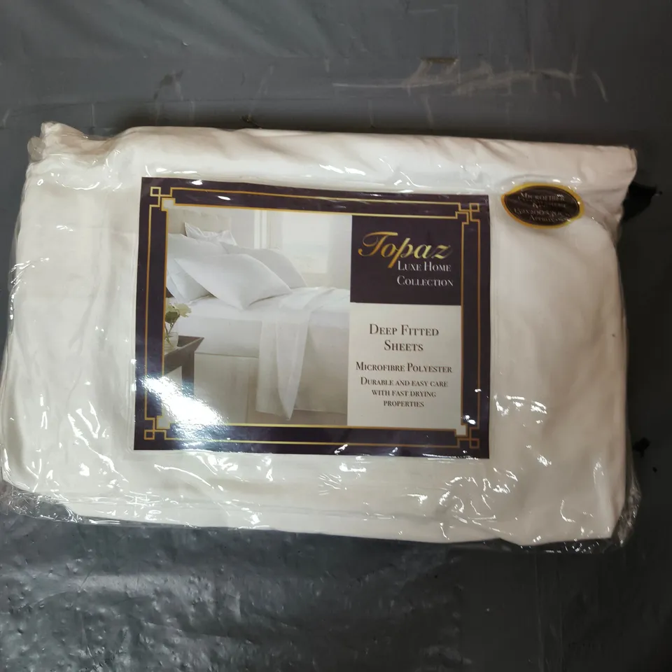 APPROXIMATELY 10 TOPAZ LUXE HOME COLLECTION DEEP FITTED SHEETS