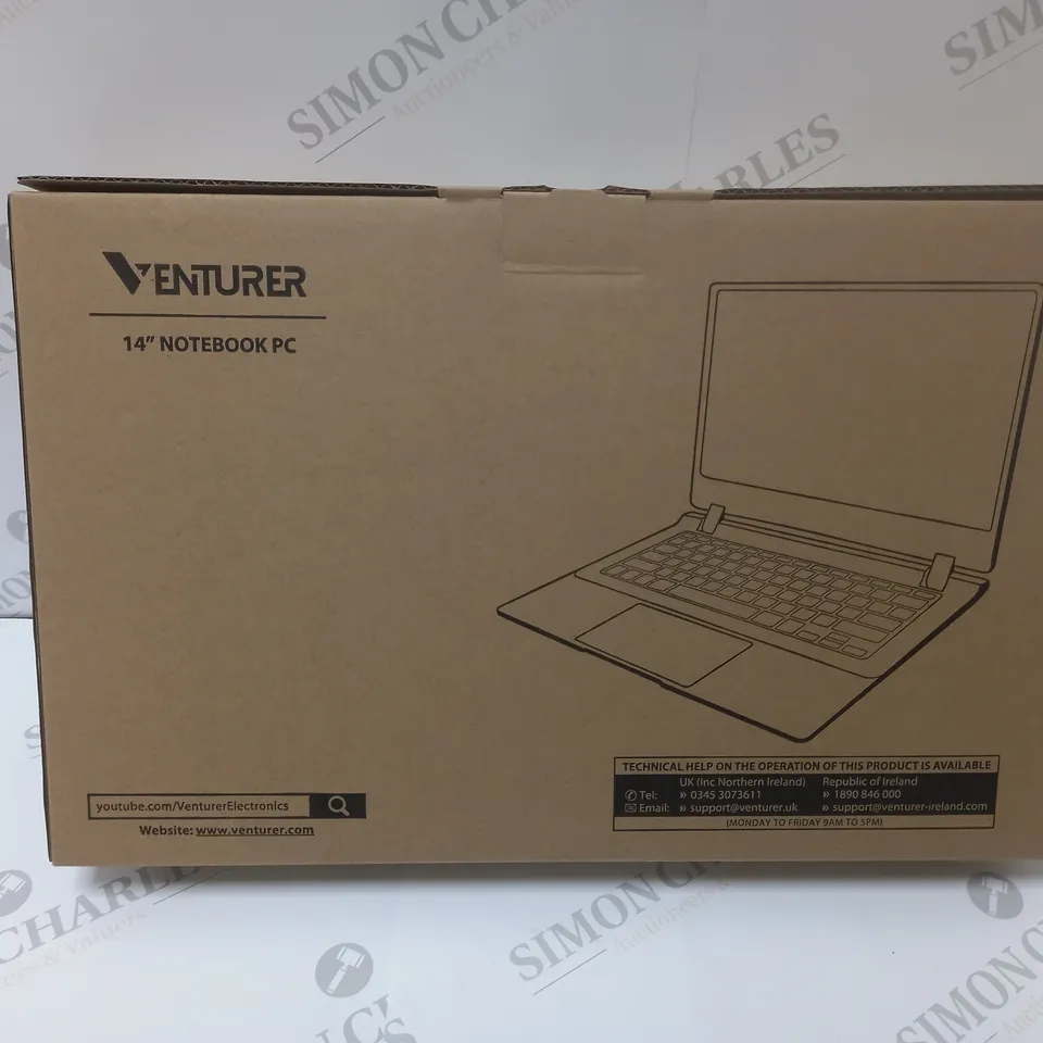 BRAND NEW BOXED VENTURER EUROPA 14 PLUS 14" FULL HD LAPTOP INTEL 2.6GHZ 64GB SSD 4GB RAM - BLACK