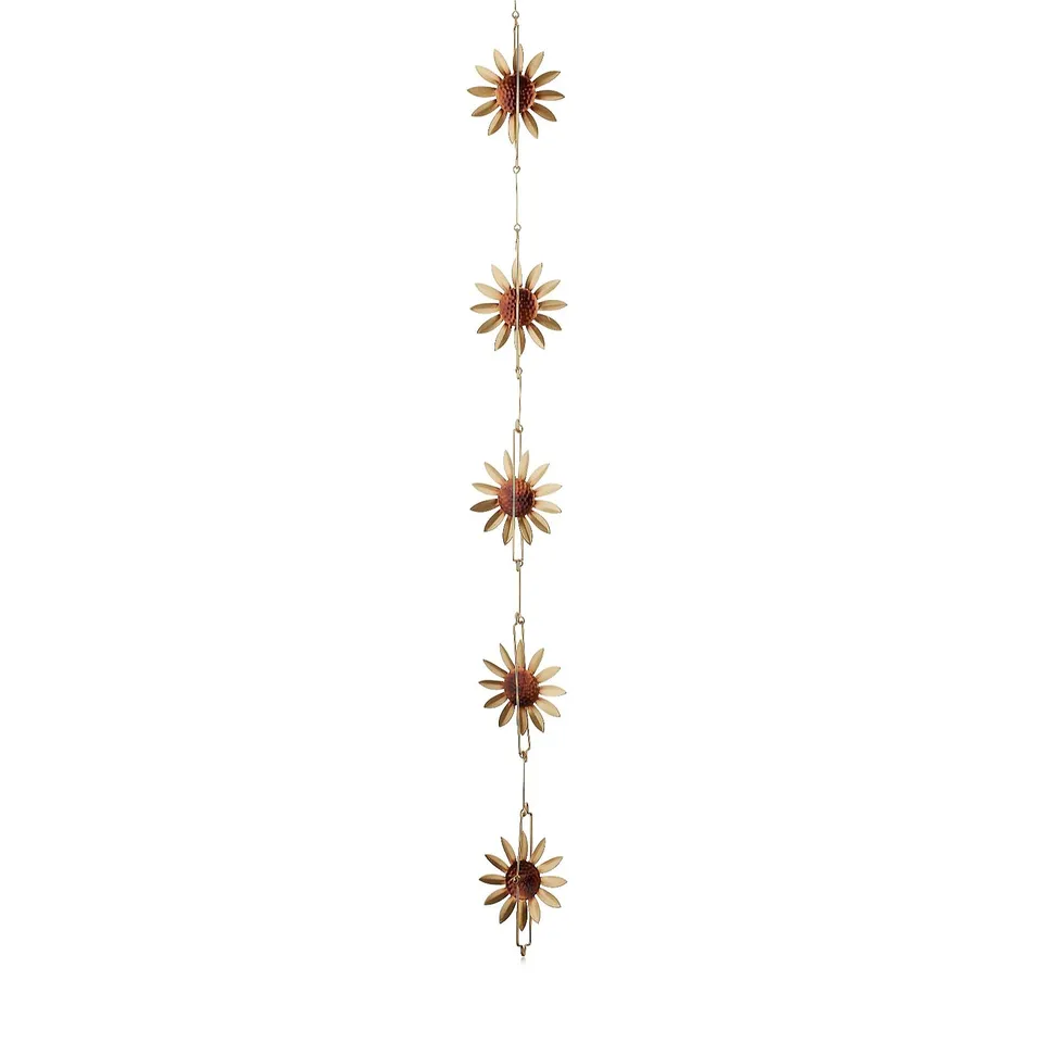 OUTLET GARDEN STORIES OUTDOOR SUNFLOWER RAIN CHAIN