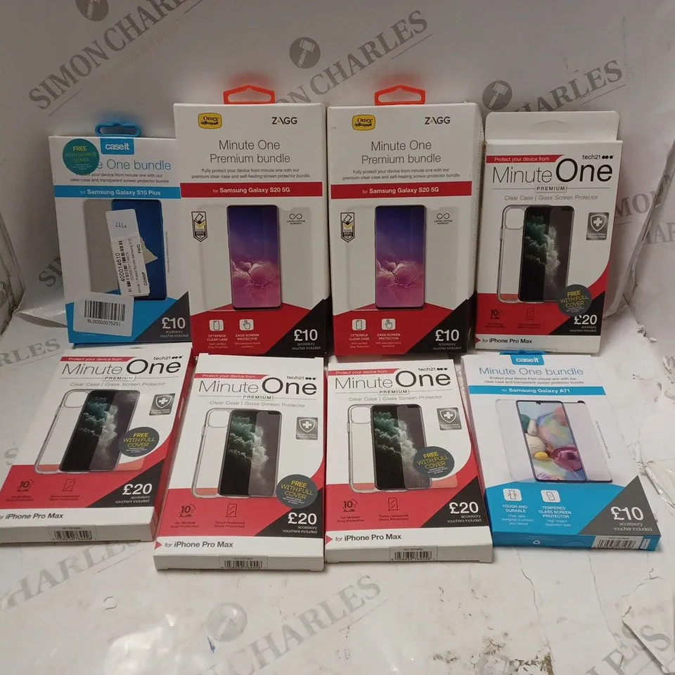 APPROXIMATELY 20 ASSORTED SMARTPHONE PROTECTIVE ACCESSORIES TO INCLUDE IPHONE PRO MAX SCREEN PROTECTOR, GALAXY S10 SCREEN PROTECTOR, GALAXY A71 SCREEN PROTECTOR ETC 