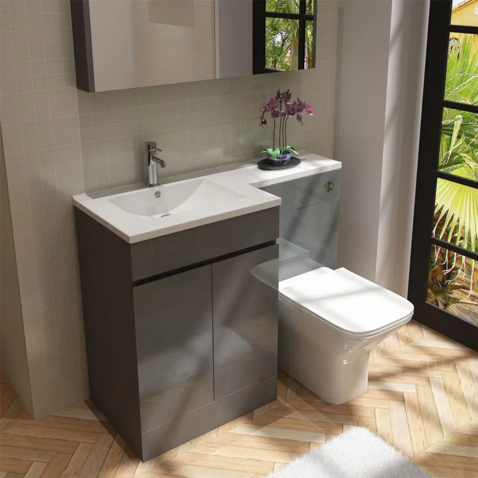 BOXED FLORENCE 1100 L SHAPED MARBLE BASIN LEFT HAND