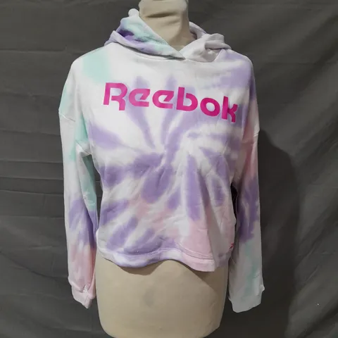 BOX OF APPROX 40 REEBOK CROPPED HOODIE & SHORTS IN TIE DYE IN VARIOUS SIZES - COLLECTION ONLY