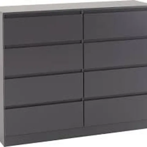 BOXED MALVERN 8 DRAWER CHEST OF DRAWERS - GREY (2 BOXES)