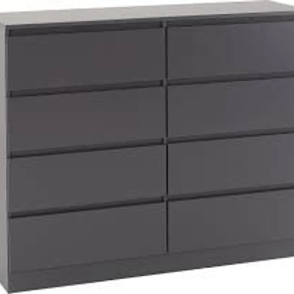 BOXED MALVERN 8 DRAWER CHEST OF DRAWERS - GREY (2 BOXES)
