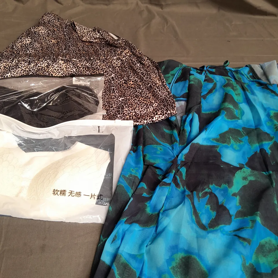 APPROXIMATELY 20 CLOTHING ITEMS TO INCLUDE BRAS, SKIRTS AND DRESSES. ASSORTED SIZES, STYLES AND COLOURS