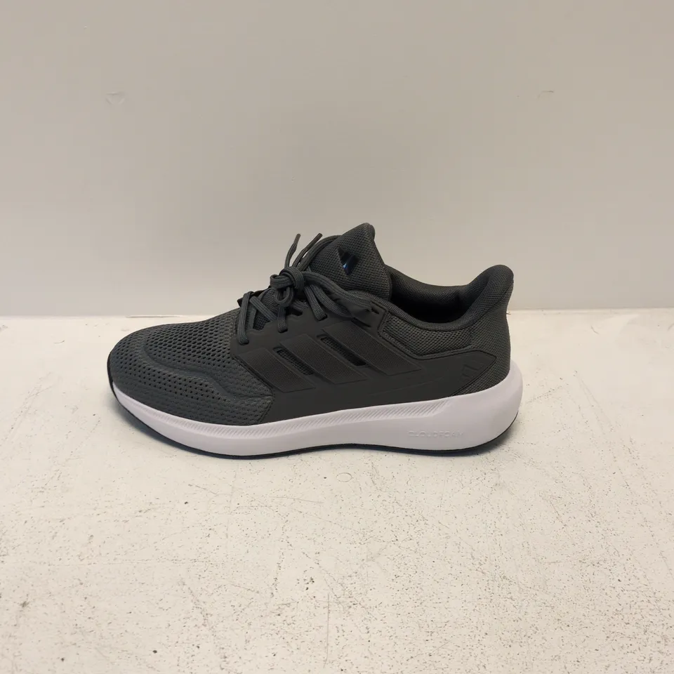 ADIDAS GREY/BLACK RUNNING SHOE WITH WHITE SOLE (UK 9)