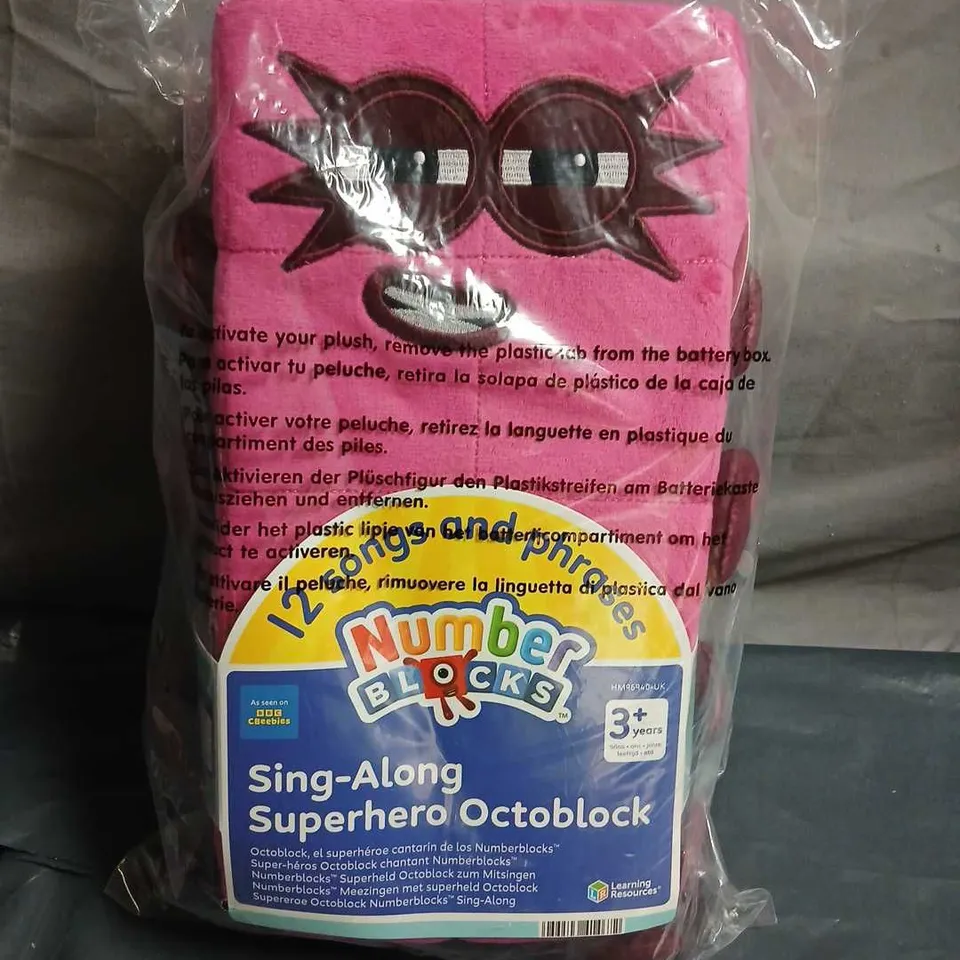 NUMBERBLOCKS SING-ALONG SUPERHERO OCTOBLOCK PLUSH – PINK (12 NUMBER BLOCKS)