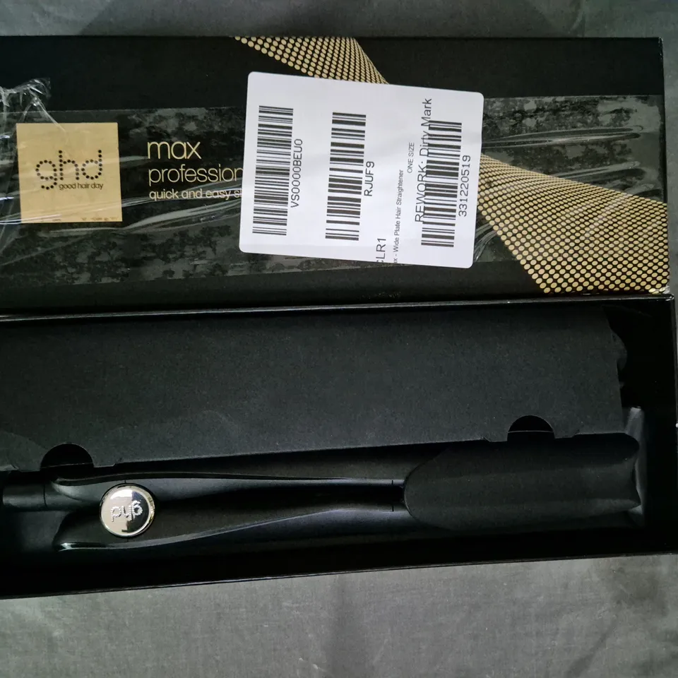 BOXED GHD MAX - WIDE PLATE HAIR STRAIGHTENER - BLACK RRP £209