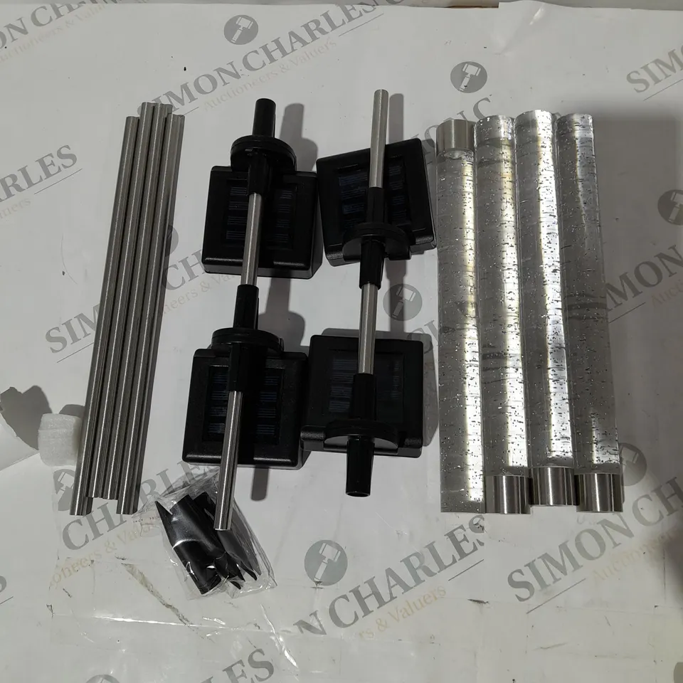 BOXED BELL & HOWELL GLIMMER STICKS SET OF 4 SOLAR PATHWAY LIGHTS