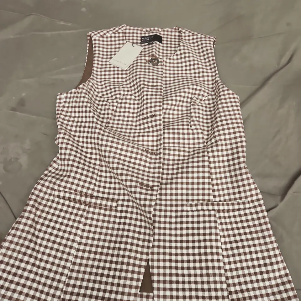 Nobody's Child Gingham Check Sleeveless waistcoat (UK 12)