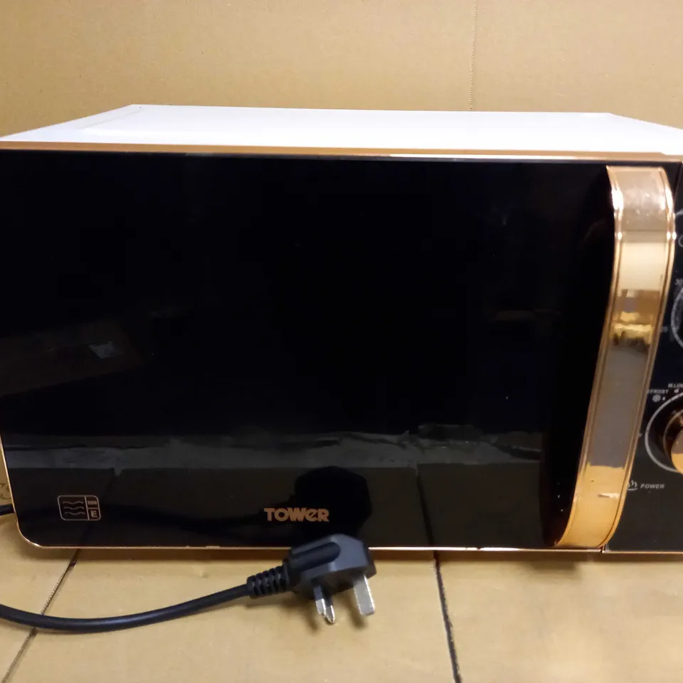 TOWER MANUAL SOLO MICROWAVE, 800W,  WHITE/ROSE GOLD