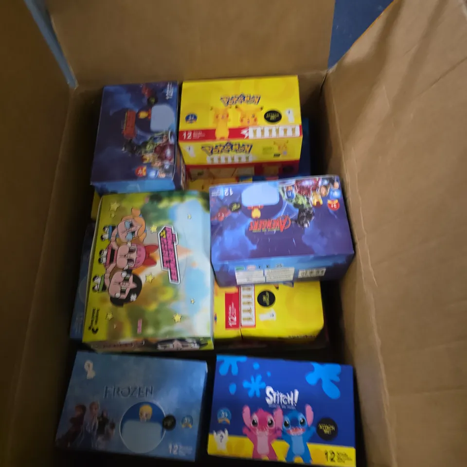 APPROXIMATELY 20 BOXES OF ASSORTED COLLECTABLE FIGURES INCLUDING POKEMON , FROZEN AND AVENGERS 