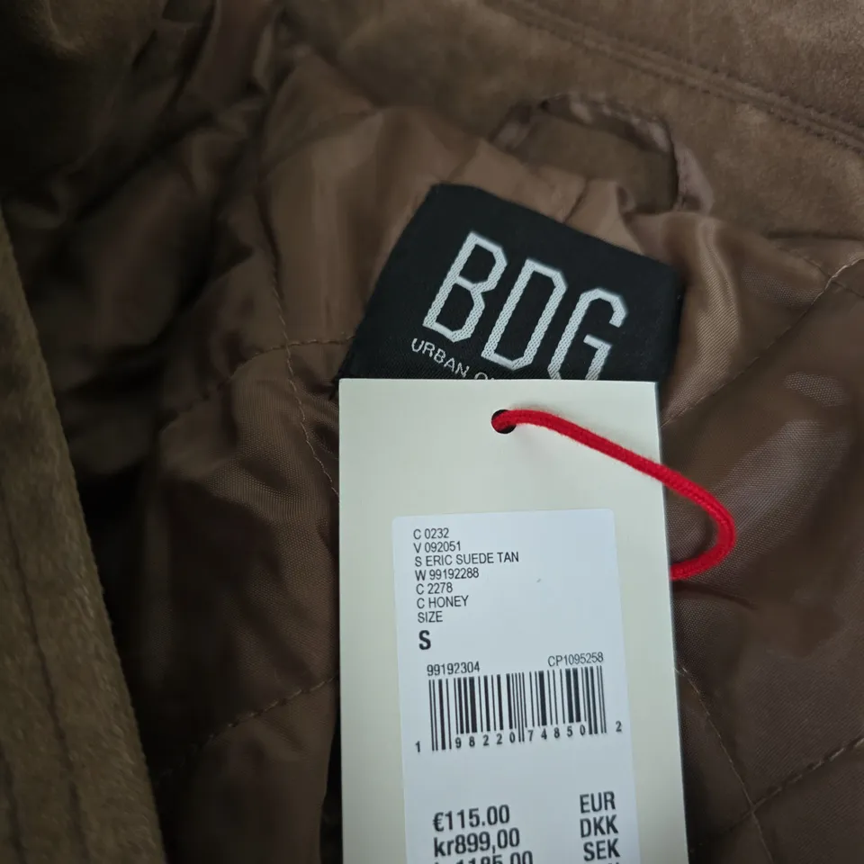 BDG URBAN OUTFITTERS SUEDE JACKET – TAN, SIZE S