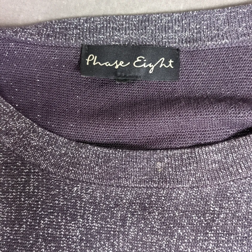 PHASE EIGHT PURPLE METALLIC KNIT TOP WITH SIDE TIE – WOMEN'S SIZE UNKNOWN 