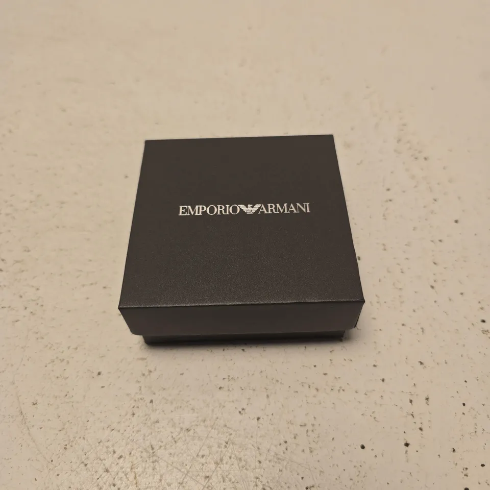 EMPORIO ARMANI MENS SILVER-TONE LEATHER ID BRACELET