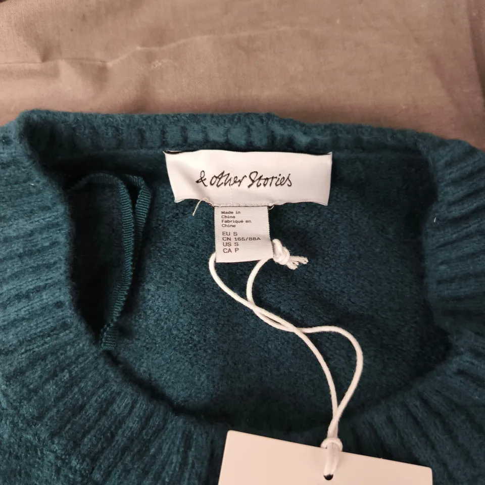& OTHER STORIES KNIT SWEATER - TEAL - UK 8-10 