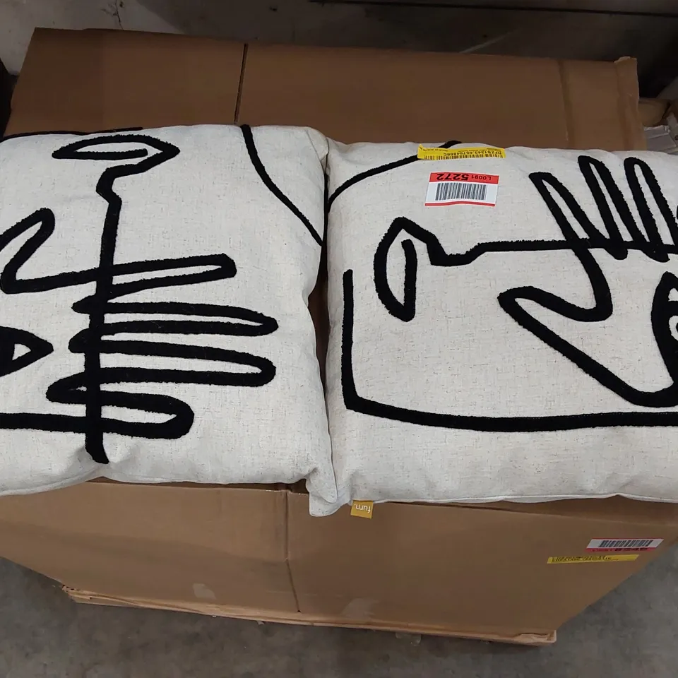 SET OF 2 MONO FACE ABSTRACT CUSHIONS (1 ITEM)