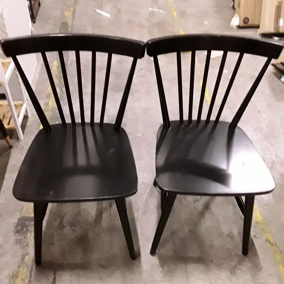 SET OF 2 SHILOH SOLID WOOD DINING CHAIR - BLACK