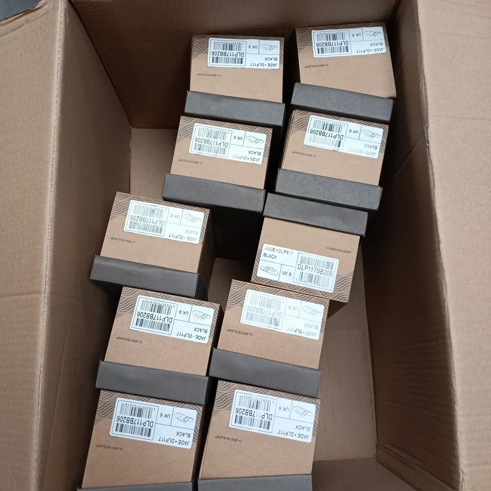 BOX OF 10 X DUNLOP JADE BLACK SIZE 6 SANDALS