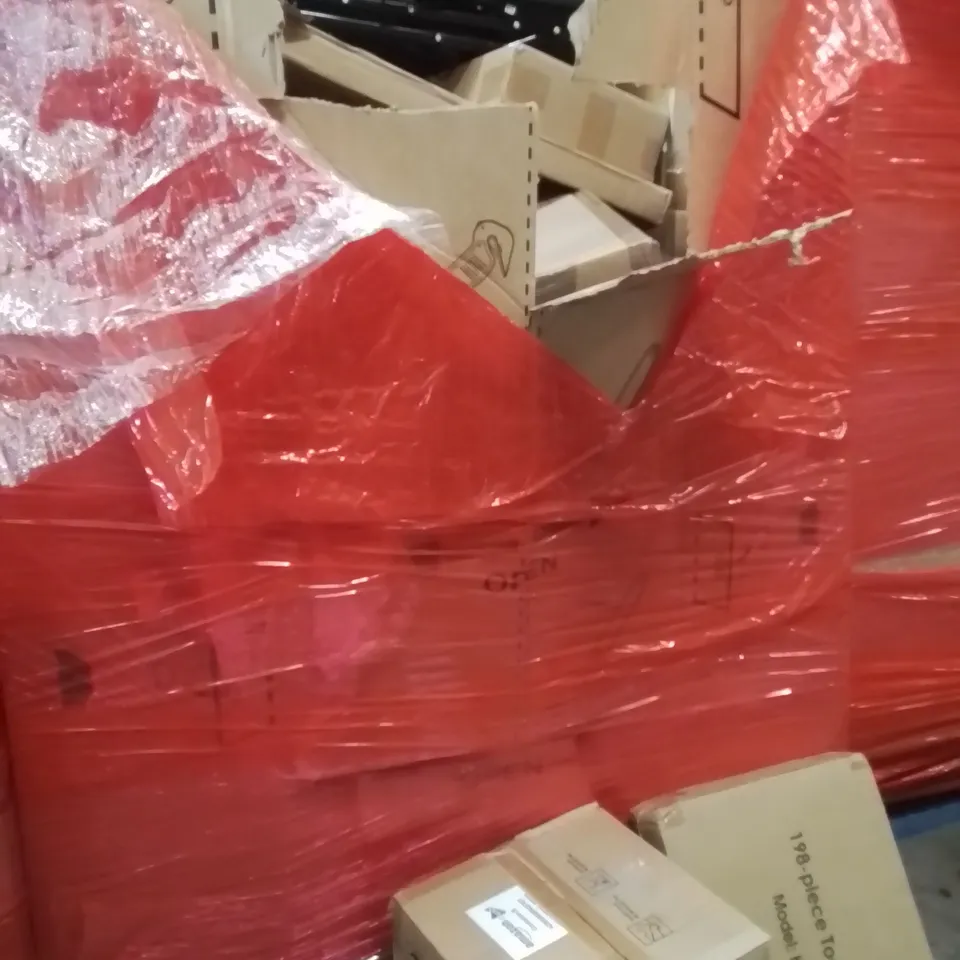 PALLET OF ASSORTED HOUSEHOLD GOODS AND PRODUCTS TO INCLUDE;AIR FRYER,18 PEICE TOOL SET,WORLD CANVAS