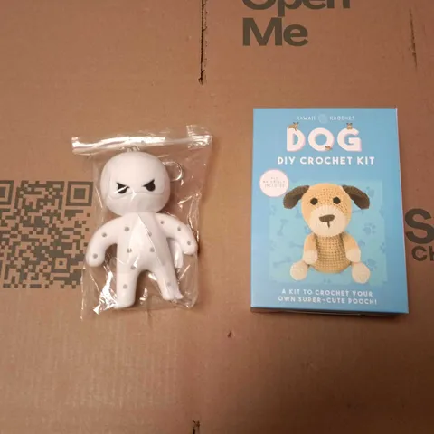 LARGE QUANTITY OF ASSORTED TOYS AND GAMES TO INCLUDE - SQUISHY DOLL & DOG DIY CROCHET KIT ETC 