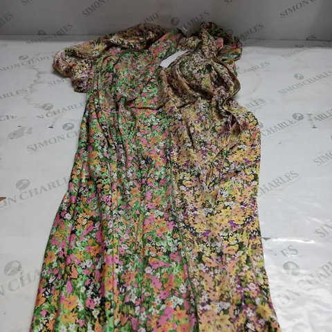 TOPSHOP MIX AND MATCH FLORAL PRINT MIDI WRAP DRESS SIZE 14