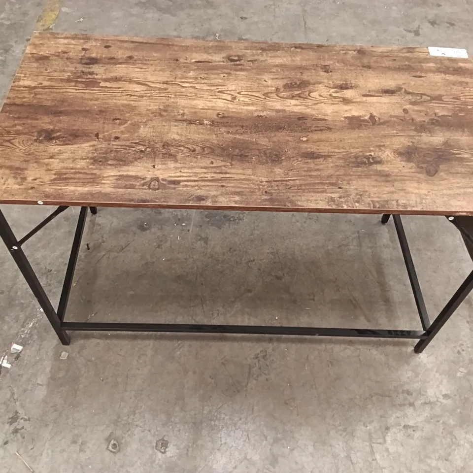 WOODEN DESK WITH METAL LEGS