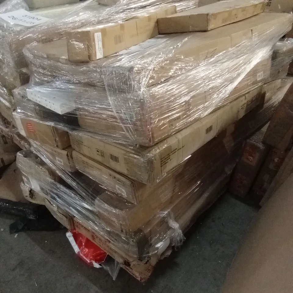 PALLET OF ASSORTED FLATPACK FURNITURE AND FURNITURE PARTS