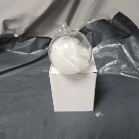 GLASS FEATHER BAUBLE