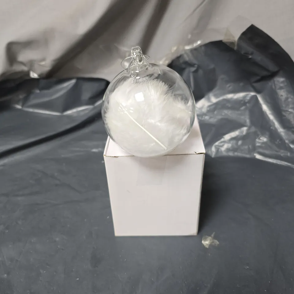 GLASS FEATHER BAUBLE RRP £30