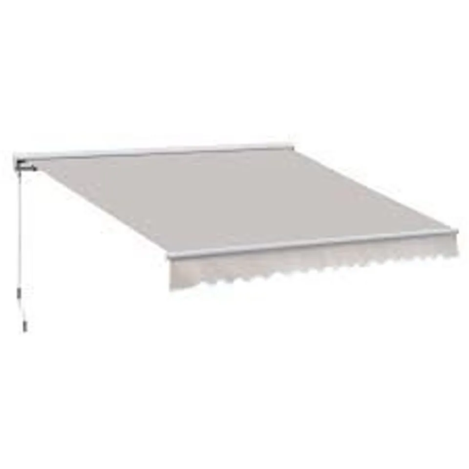 BOXED OUTSUNNY 3.5X2.5M RETRACTABLE MANUAL/ELECTRIC AWNING - CREAM WHITE/WHITE (1 BOX)