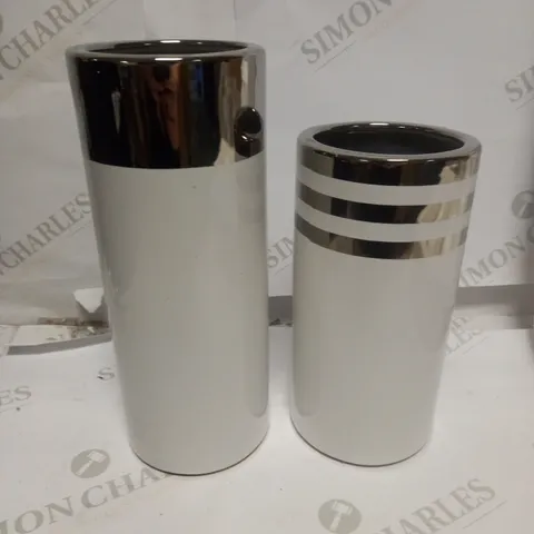 SET OF TWO AVA METALLIC VASES