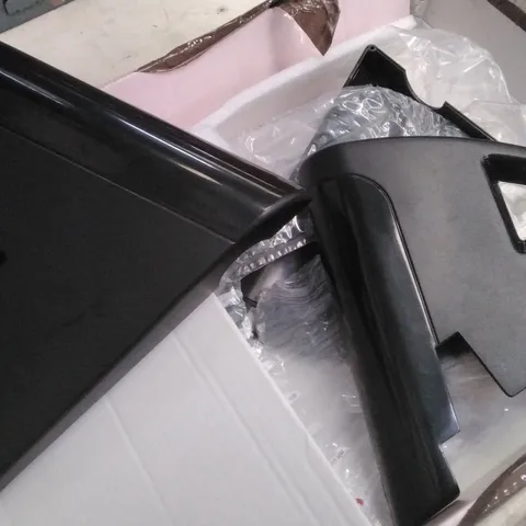 BOX OF ASSORTED BLACK PLASTIC PIECES