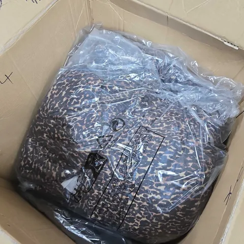 LARGE BOX OF ASSORTED CLOTHING ITEMS IN VARIOUS COLORS, SIZES AND STYLES - COLLECTION ONLY