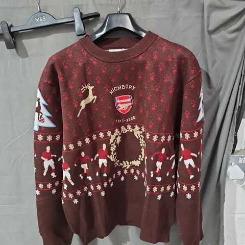 ARSENAL F.C. HIGHBURY 1913-2006 KNITTED JUMPER – BURGUNDY