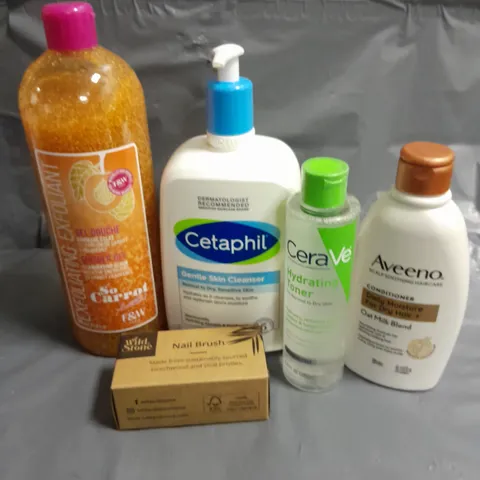APPROXIMATELY 20 ASSORTED HEALTH & BEAUTY PRODUCTS TO INCLUDE AVEENO OAT MILK CONDITIONER, CERAVE HYDRATING TONER AND CETAPHIL CLEANSER