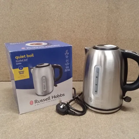 BOXED RUSSELL HOBBS 20460 BUCKINGHAM STAINLESS STEEL, 1.7 LITRE QUIET BOIL KETTLE