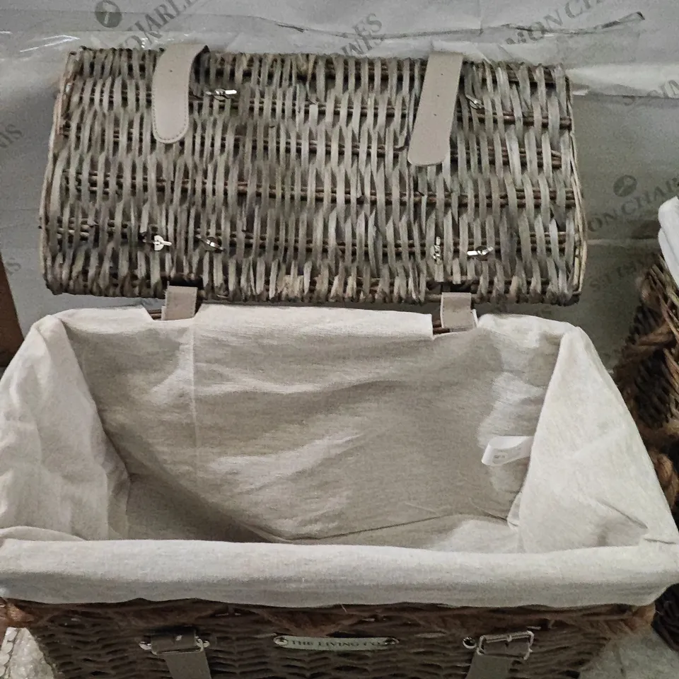 PAIR OF LIVING CO WICKER HAMPER BASKETS