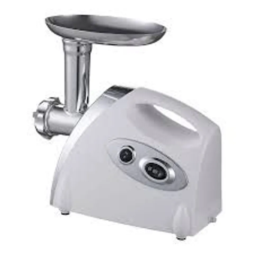 BOXED KOMORE ELECTRIC MANUAL MEAT GRINDER KITCHEN TOOL WITH AUTOMATIC POWER-OFF PROTECTION - WHITE