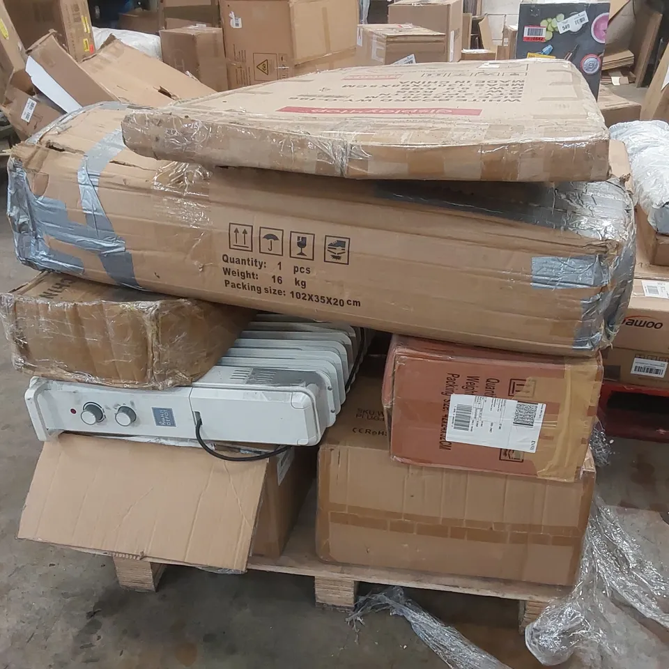 PALLET OF ASSORTED CONSUMER PRODUCTS/FURNITURE PARTS ECT