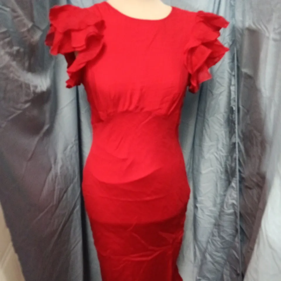 NOBODY'S CHILD LOLA MIDAXI DRESS – RED, UK 10 (EU 38, US 6)